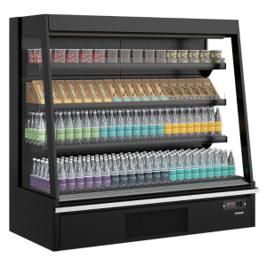 Vitrine Réfrigérée Basse Supermarché Ouverte - Noir - 360 L