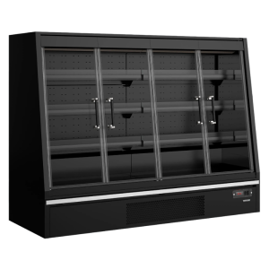 Vitrine Réfrigérée Basse Supermarché avec 4 Portes Noir - 540 L