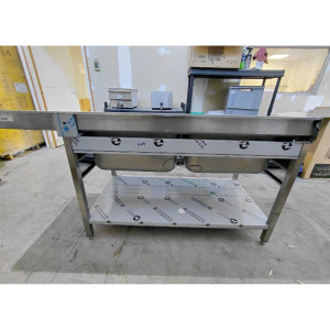 Spülbecken 2 Becken mit Geschirrspülerdurchgang und Abtropffläche rechts - 2000 x 700 mm