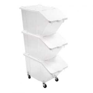 Set of 3 Ingredient Bins 30L + Lids + 4 Wheels