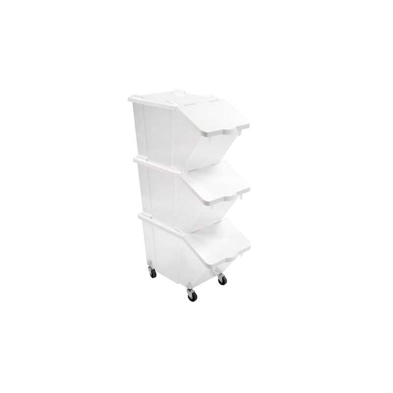Set aus 3 Zutatenbehältern 30L + Deckel + 4 Räder