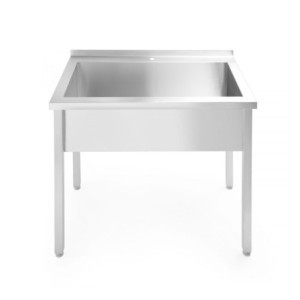 Einfaches Spültisch Geschweißt - T 600 x B 800 mm - HENDI