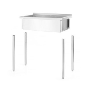 Single Welded Sink Table - D 600 x W 1000 mm - HENDI