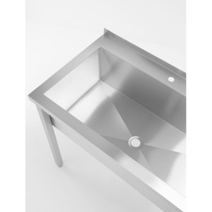 Single Welded Sink Table - D 600 x W 1000 mm - HENDI