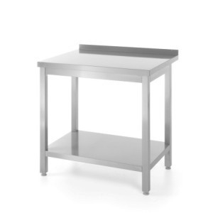 Table Murale Profi Line avec Étagère - L 800 x P 600 mm - HENDI