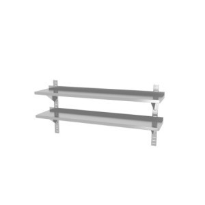 Verstellbares Wandregal 2 Ebenen mit 2 Halterungen - L 1400 x 300 mm - HENDI