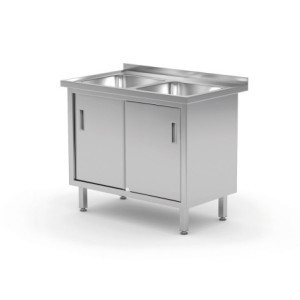Taucht 2 Becken - Schrank mit Schiebetüren - L 1000 x T 600 mm - HENDI