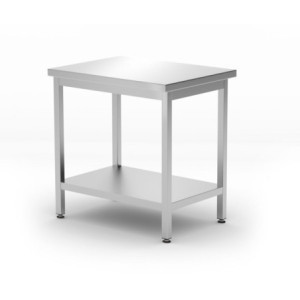 Central Work Table Kitchen Line with Shelf - D 600 x W 800 mm - HENDI