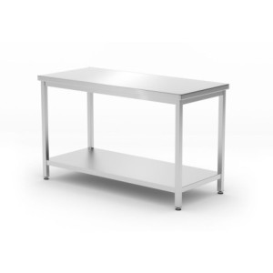 Zentraler Arbeitstisch Kitchen Line mit Regal - T 600 x B 1200 mm - HENDI