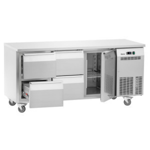 Positive Kühltisch - 4 Schubladen GN 1/1 und 1 Tür - Tiefe 700 - Bartscher