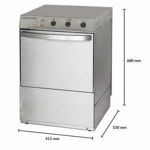 Professional Glass Washer with Rinse Aid Dispenser and Detergent and Drain Pump - 35 x 35 cm