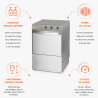 Professional Dishwasher with Rinse Aid and Detergent Dispenser - 50 x 50 cm