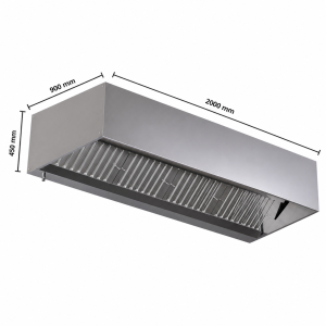 Hotte Cubique Led 2000mm Sans Moteur Dynasteel - Professionnelle Premium