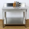 Stainless Steel Table 1600x700 mm with Backsplash and Lower Shelf