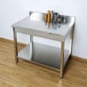 Edelstahltisch 1600x700 mm Rückwand und Unterregal