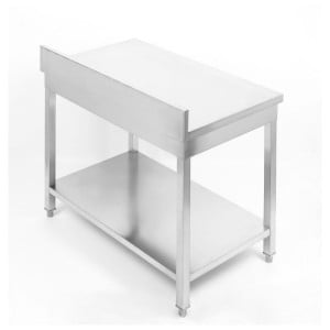 Stainless Steel Table 1600x700 mm with Backsplash and Lower Shelf