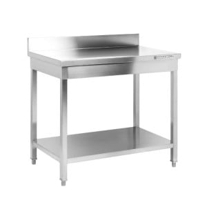 Stainless Steel Table 1600x700 mm with Backsplash and Lower Shelf