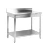 Stainless Steel Table 1600x700 mm with Backsplash and Lower Shelf
