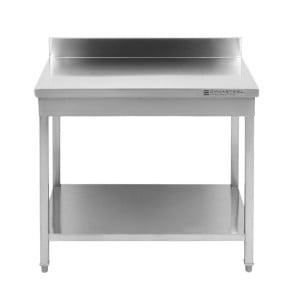 Edelstahltisch 1600x700 mm Rückwand und Unterregal