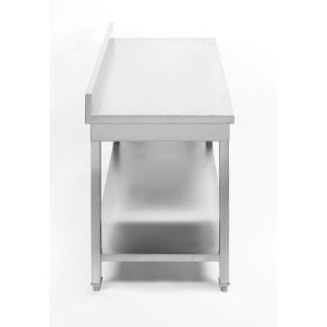 Stainless Steel Table 1600x600 mm with Backsplash and Lower Shelf