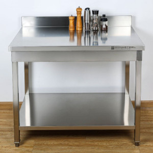Table Inox avec Dosseret et Etagère - Dynasteel - Essentiel restauration