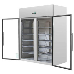 Positive Kühlvitrine 2 Glastüren GN2/1 - 1400 L