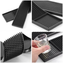 PVC-Bar-Matte 59 cm Schwarz — Abtropfgestell Theke CHR