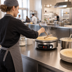 Elektrische Crêpe-Maschine Pro Ø 400 mm 3000 W — Gusseisenplatte
