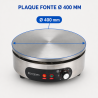 Crêpière Électrique Pro Ø 400 mm 3000 W — Plaque Fonte