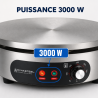 Crêpière Électrique Pro Ø 400 mm 3000 W — Plaque Fonte