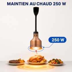 Profi-Wärmelampe 250 W Ø 175 mm Kupfer | Dynasteel