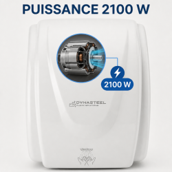 Sèche-Mains Professionnel 2100 W ABS Blanc — Séchage 30 s