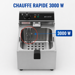 Professionelle Fritteuse 10 L 3000 W Edelstahl — Thermostat