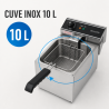 Professionelle Fritteuse 10 L 3000 W Edelstahl — Thermostat