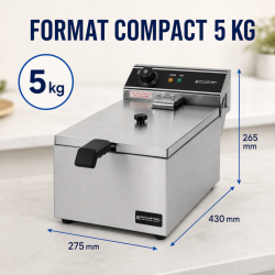 Friteuse Professionnelle 10 L 3000 W Inox — Thermostat