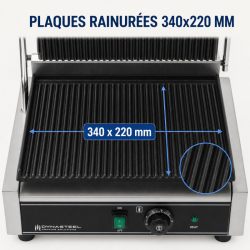 Grill Panini Pro 2200 W Gerillt 340x220 mm Inox
