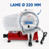 Schwerkraft-Schneidemaschine für Schinken Ø 220 mm 120 W Rot
