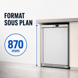 Negativer Kühlschrank aus Edelstahl 170 L -18°C Unterbau