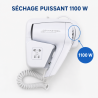 Wall-Mounted Hair Dryer 1100 W White — Hotel & Spa