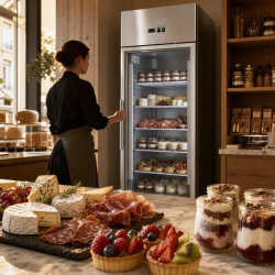 Positive Glass Door Refrigerated Cabinet 650 L Ventilated Cooling