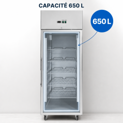 Positive Glass Door Refrigerated Cabinet 650 L Ventilated Cooling