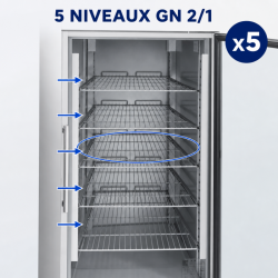 Positive Glass Door Refrigerated Cabinet 650 L Ventilated Cooling