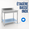 Edelstahltisch 1600x600 mm Rückwand und Unterregal