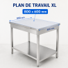 Stainless Steel Table 800x600 mm with Lower Shelf — Pro