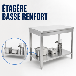Edelstahltisch 800x600 mm mit Unterregal — Pro
