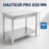 Edelstahltisch 800x600 mm mit Unterregal — Pro
