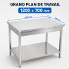 Stainless Steel Table 1200x700 mm with Lower Shelf — Pro CHR