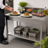 Edelstahltisch 800x700 mm Rückwand und Unterregal