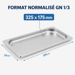 Bac Gastro GN 1/3 Inox 20 mm - Compatible Lave-Vaisselle