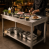 Stainless Steel Table 1600 x 600 mm with Lower Shelf — AISI 201